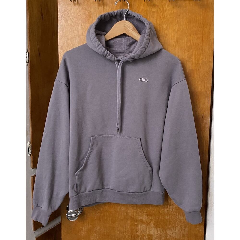Alo Yoga Accolade Pullover Hoodie Purple Dusk Activewear Gym Women's Sz M No Tag - Picture 3 of 7